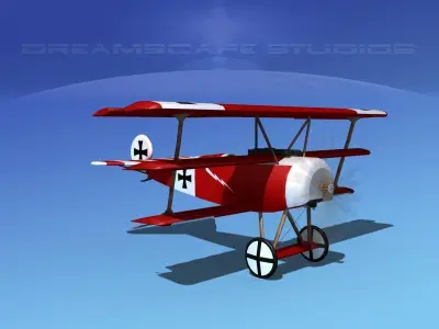 Fokker DR-1 Triplane V03 3D model