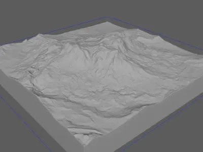 Green Snow Mountain 3D model