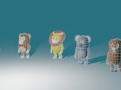 Animal Beans Low-poly 3D model