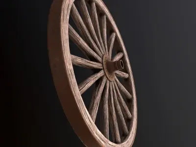 Wagon Wheel - PBR Game Ready Low-poly 3D model