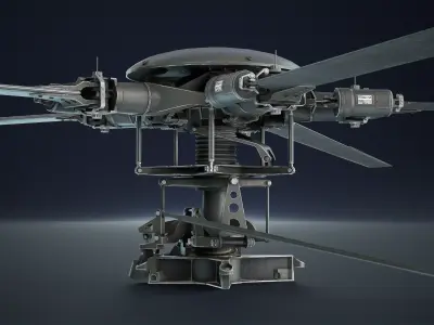 MH-6 Little Bird Rotors Low-Poly Low-poly 3D model