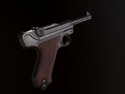 Luger P08 Low-poly 3D model