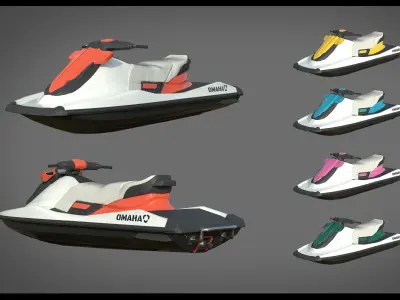 Generic Jet Ski Low-poly 3D model