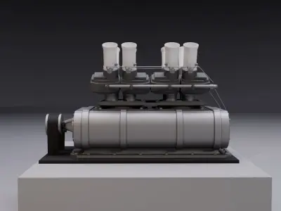 Supercharger type A Low-poly 3D model