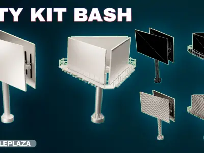 2 Billboard-game ready 3D model