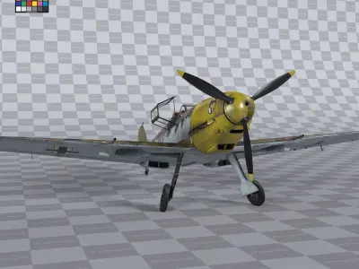 Messerschmitt BF109 German Fighter Airplane North Africa V1 3D model