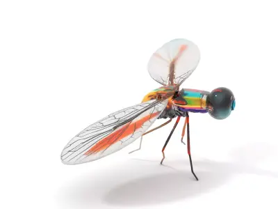 Colorful Dragonfly model pack Low-poly 3D model