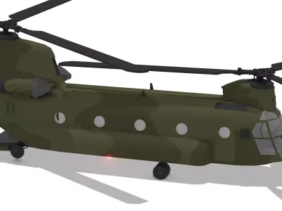 CH-47 Lowpoly Blender Low-poly 3D model