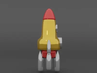 yellow rocket Low-poly 3D model