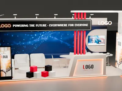 High-Quality 7x3 Exhibition Stall 3D Model 3D model