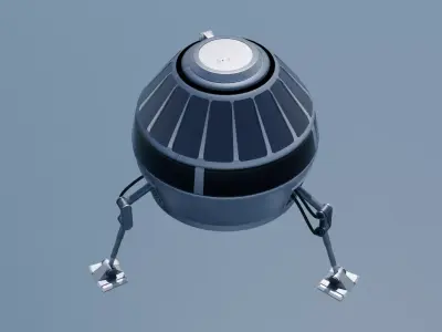 Sci-Fi Planetary Lander Space Pod 3D Model Low-poly 3D model