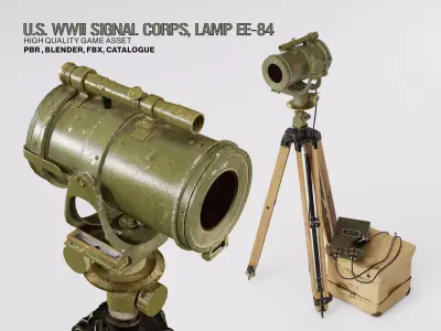 US WWII Signal Corps Lamp EE 84 Low-poly 3D model