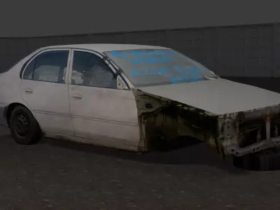 Toyota Corolla Junk Car Free low-poly 3D model