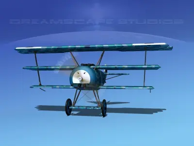 Fokker DR-1 Triplane V07 3D model