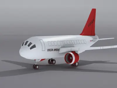 Airbus A321neo  Low-poly 3D model