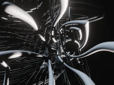 Abstract Statue 4Lines 3D model