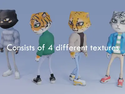 Low Poly Stylish Animal - Wildcat Pack Free low-poly 3D model