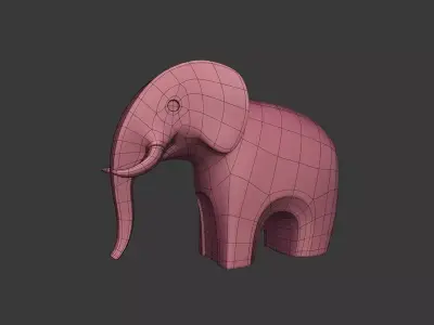 Abstract Elephant Statue Free 3D model