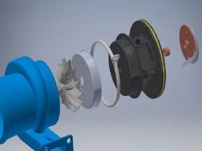 turbogruppo turbocharger 3d model 3D model