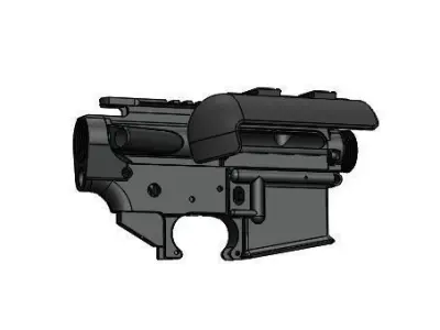 AR 15 Rifle Upper and Lower 3D model