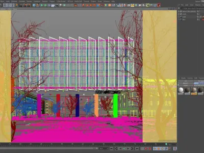 Corona - C4D files - New York Library Exterior 3D model