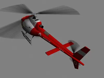 As-350 V6 Helicopter Low-poly 3D model