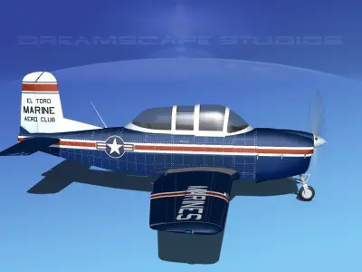 Beechcraft T-34 Mentor V18 USMC 3D model