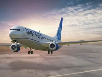 Boeing 737-800 United Air lines Low-poly 3D model