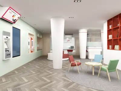 Bank Office Branch 3D model