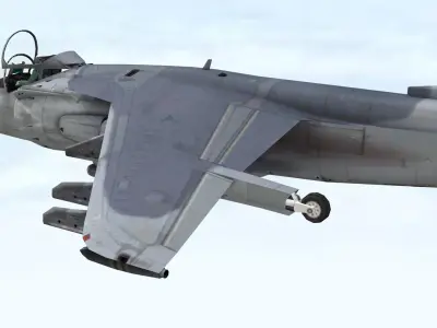 Fighter Jet Flying In Sky Plane V04 Low Poly 3D Model Low-poly 3D model