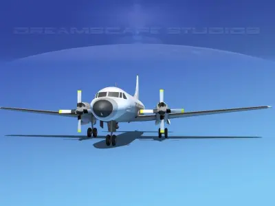 Convair CV-580 Unmarked 2 3D model