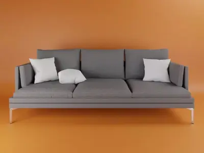 Gray Linen Sofa CL104 Free 3D model
