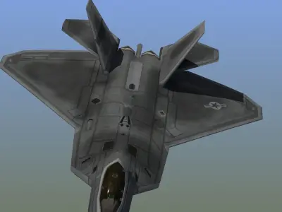 F-22 Stealth Fighter Low-poly 3D model