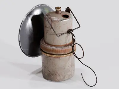 Antique Carbide Miners Lamp Free low-poly 3D model