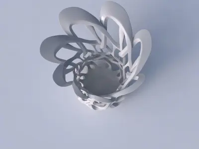 Bowl cylindrical with interlacing sharp edged lattice eccentr... 3D model