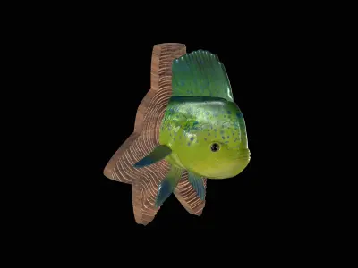 MAHI MAHI DETAILED TEXTURE TROPHY TAXIDERMY FOR 3D PRINTING 3D print model