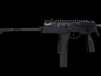 MP9 SMG PBR Rigged Low-poly 3D model