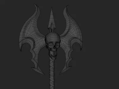 Skull Axe 3d model 3D model