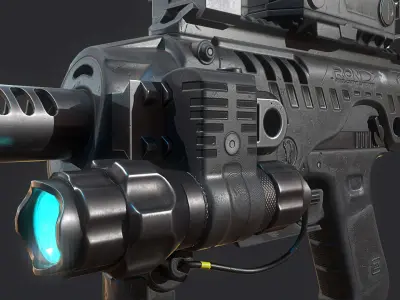 Roni Carbine PBR Low-poly 3D model