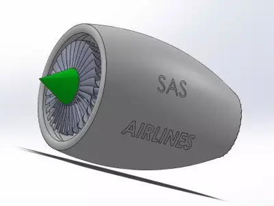 Jet Engine Design with Solidworks2016  3D model