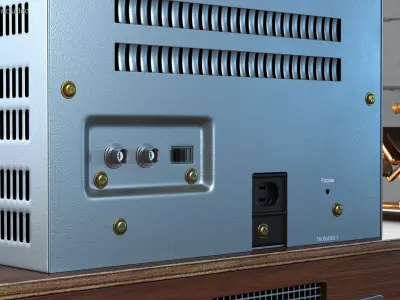Vintage Black And White Video Monitor 3D model
