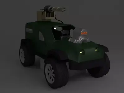 Jeep Turret Car 3D model
