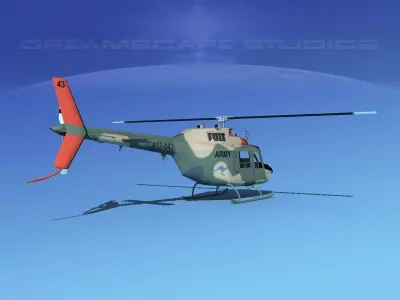 Bell OH-58B Australian Army 3 3D model
