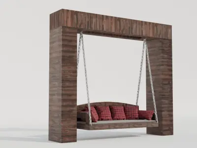 Garden Swing 3D model 10