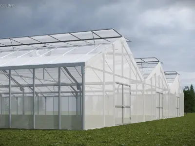 Glass Greenhouse Frame Structure 3D model