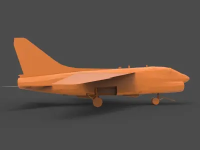 LTV A-7 wooden airplane 3D print model