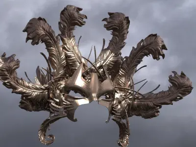 Baroque Medusa Style Mask 3D model