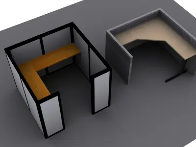 Cubicles Office Low Poly Free low-poly 3D model