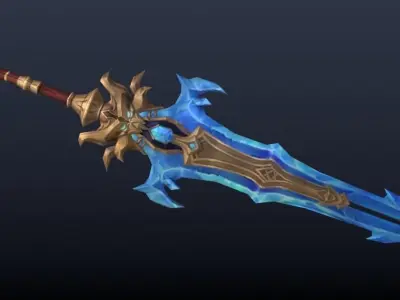 ice Royal Sword Low-poly 3D model