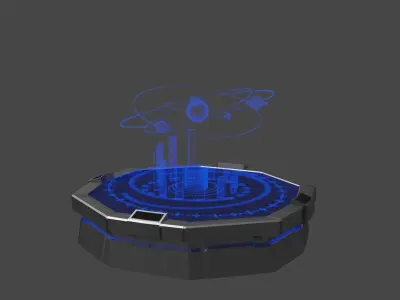 Sci-Fi Hologram Table Free low-poly 3D model